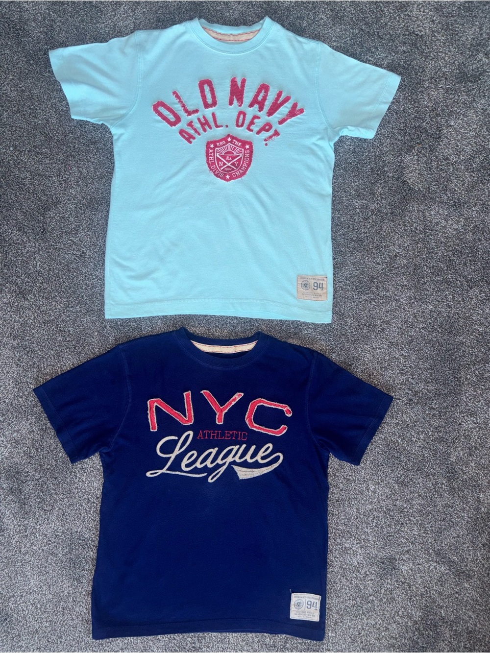 Old Navy BUNDLE /LOT Of (2) Graphic T Shirts | Teal  & Navy || Sz. Boys/MED |